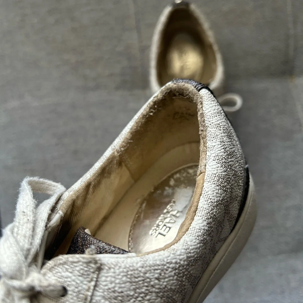 Michael Kors Women's Cream Sneakers - Picture 5 of 7